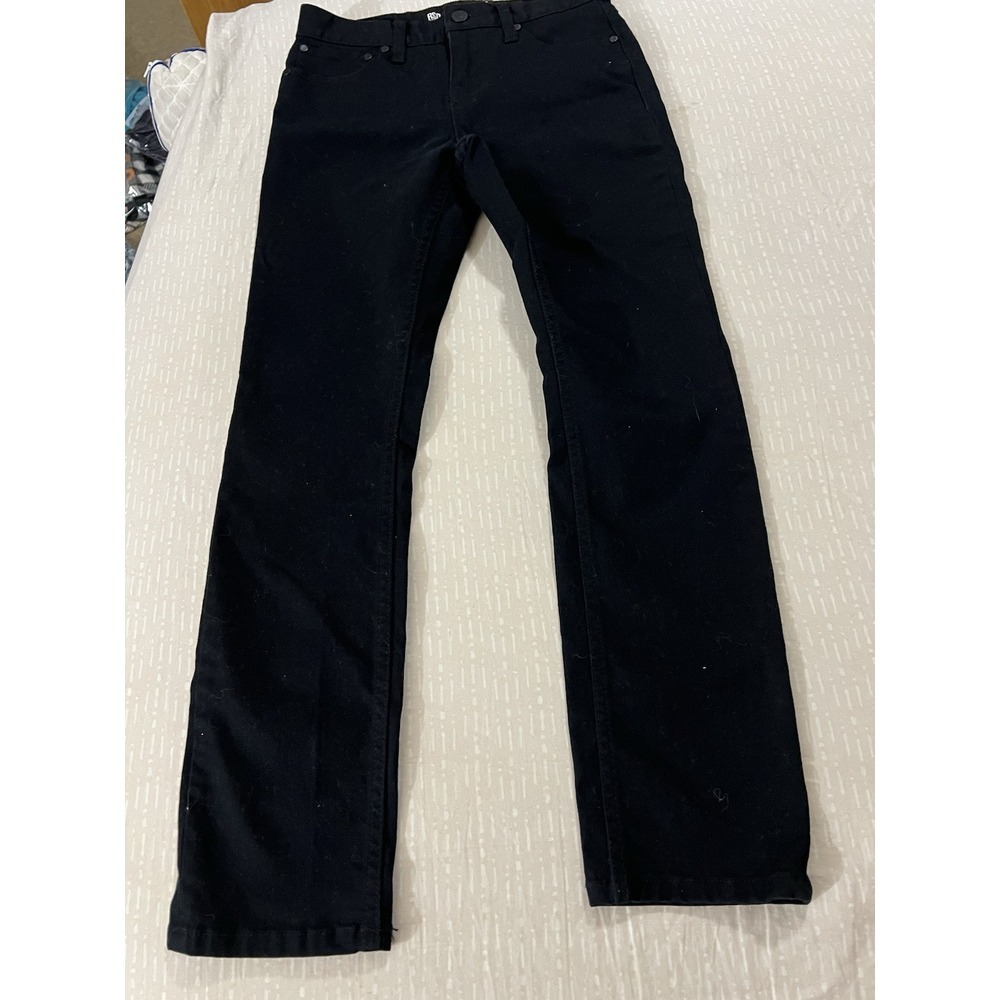 RSQ Jeans Size 12 Girls Super Skinny Mid Rise Dark Wash Black Denim